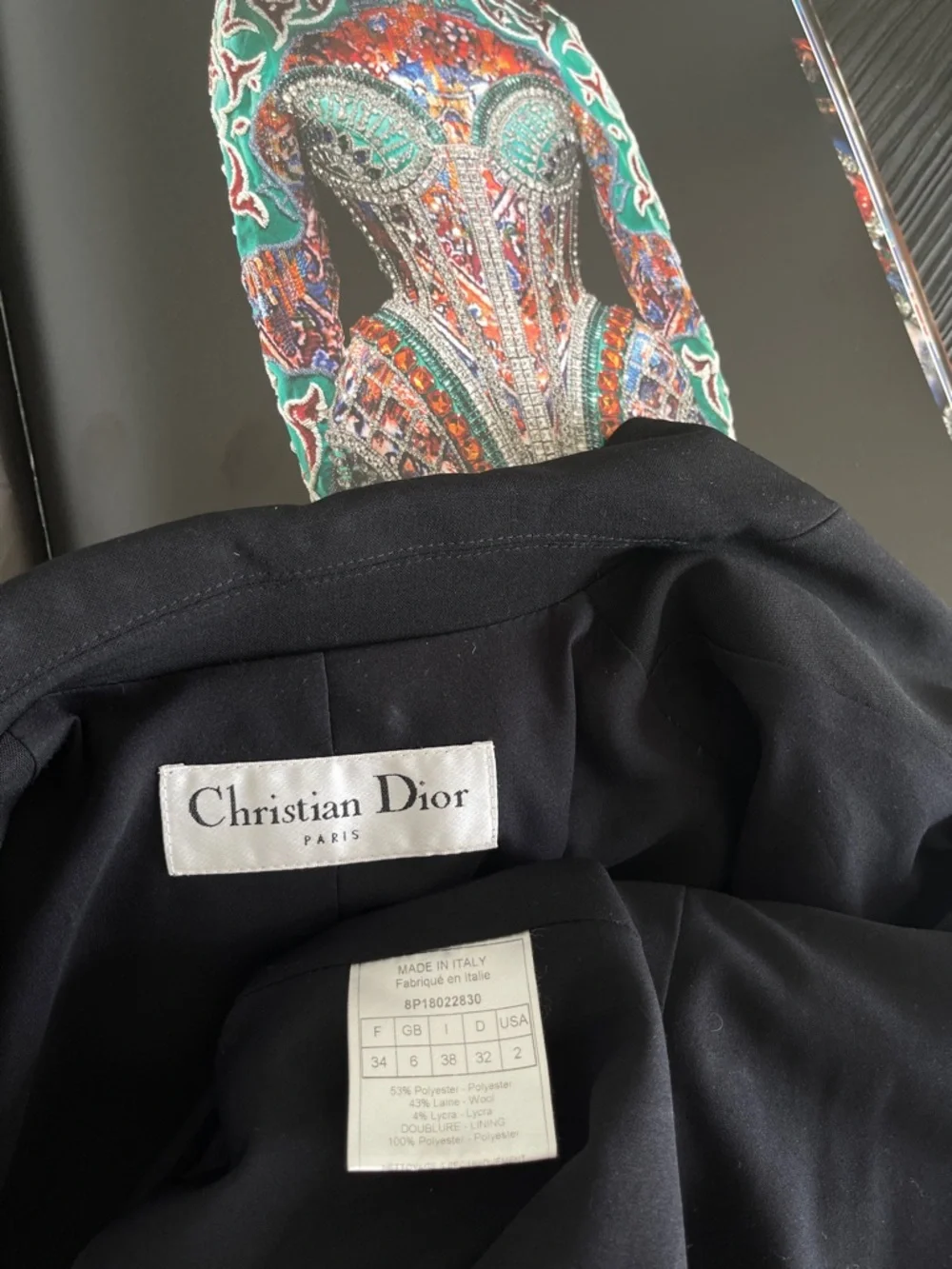 Dior Black Suit Jacket sz 38 $2750